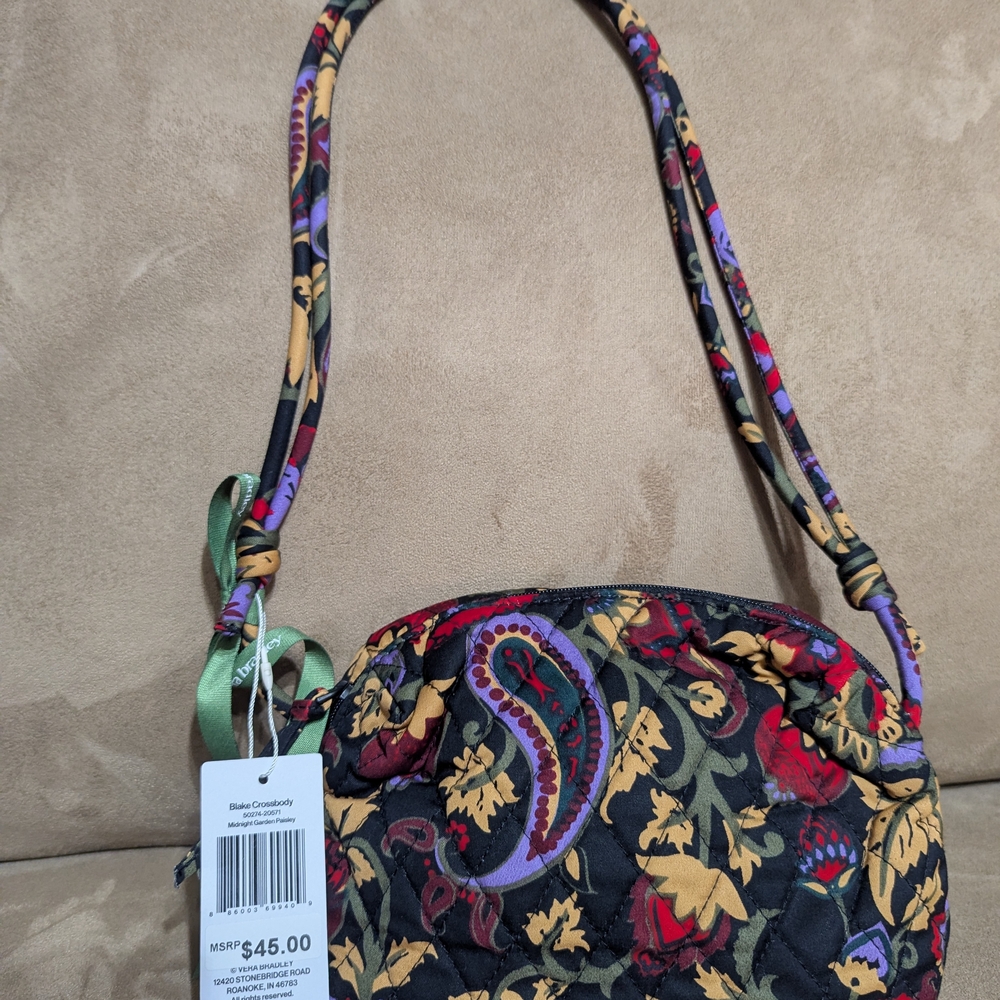 Vera Bradley Black and Red Floral Crossbody Bag - Picture 2 of 7